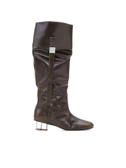 GANNI slouched knee-high leather boots