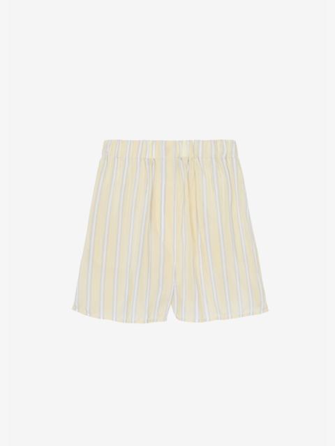 The Frankie Shop Lui Fluid Boxer Shorts - Yellow/White Stripe