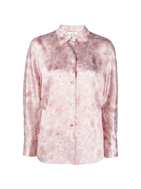 Dahlia floral-print silk shirt