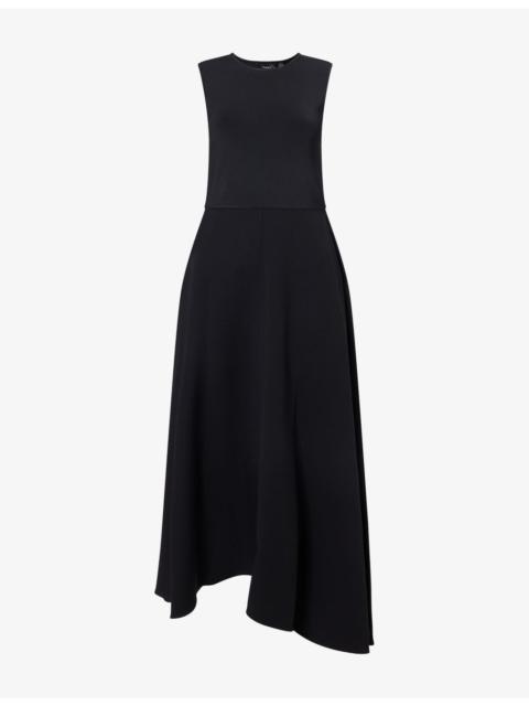 Theory Flared Crepe Maxi Dress