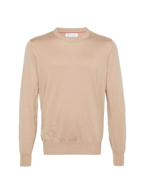 crew-neck cotton jumper