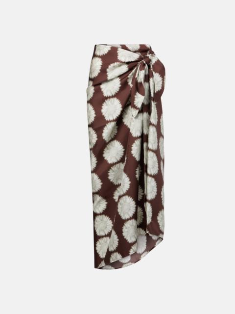 ASCENO Printed silk beach cover-up