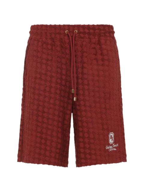 textured drawstring shorts