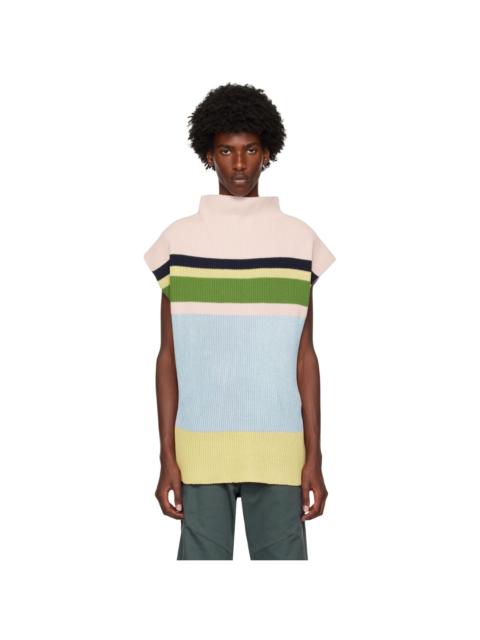 Kiko Kostadinov Pink & Blue Essick Stripe Turtleneck