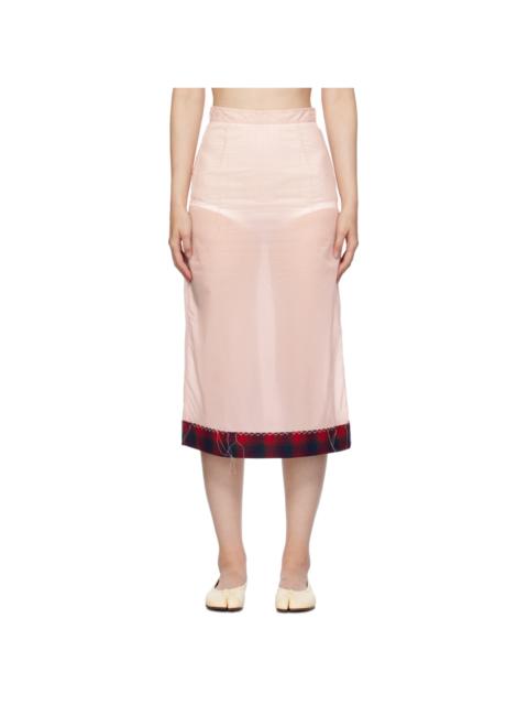 Maison Margiela Pink Loose Thread Midi Skirt