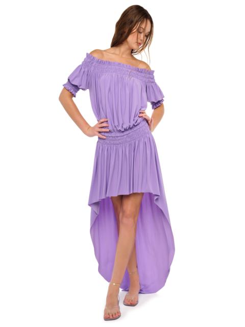 NORMA KAMALI SHORT SLEEVE PEASANT HI LOW DRESS