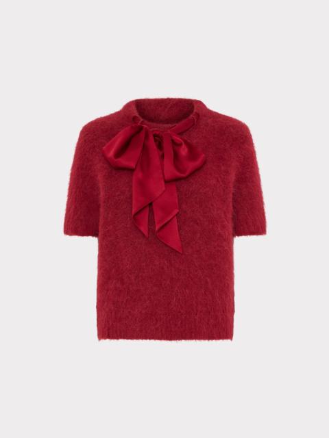MILLY Combination Bow Fuzzy Sweater