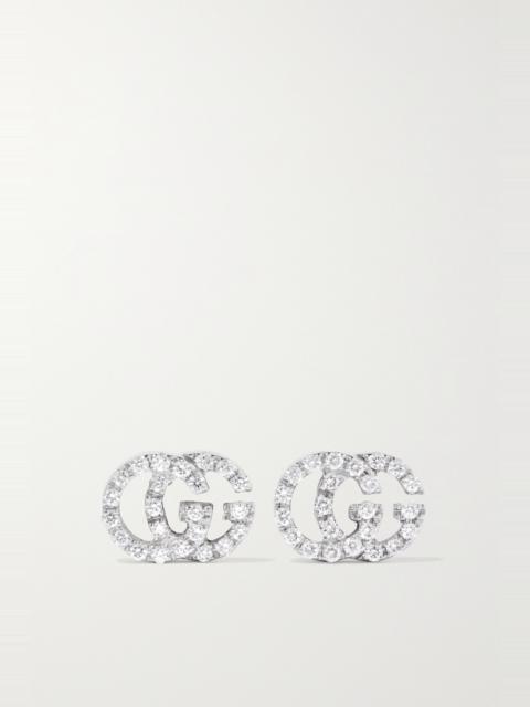 18-karat white gold diamond earrings