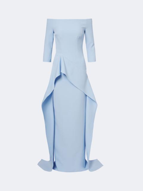 Safiyaa Zetta draped off-shoulder crêpe gown