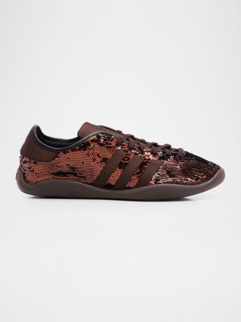 Y-3 x Wales Bonner Karintha Lo Sequin and Satin Sneakers