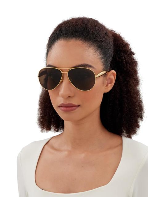 Bottega Veneta Women's Sardine 64MM Pilot Sunglasses - Gold Brown