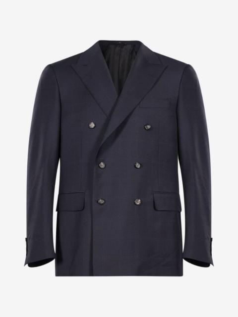 Canali check-pattern double-breasted suit
