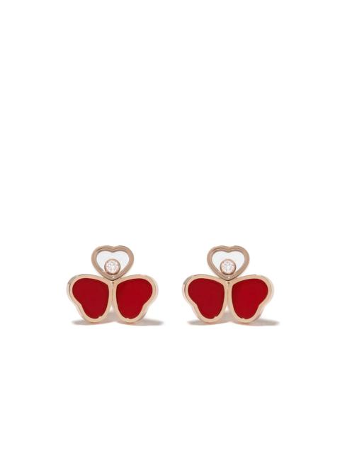 18kt rose gold, diamond Happy Hearts earrings