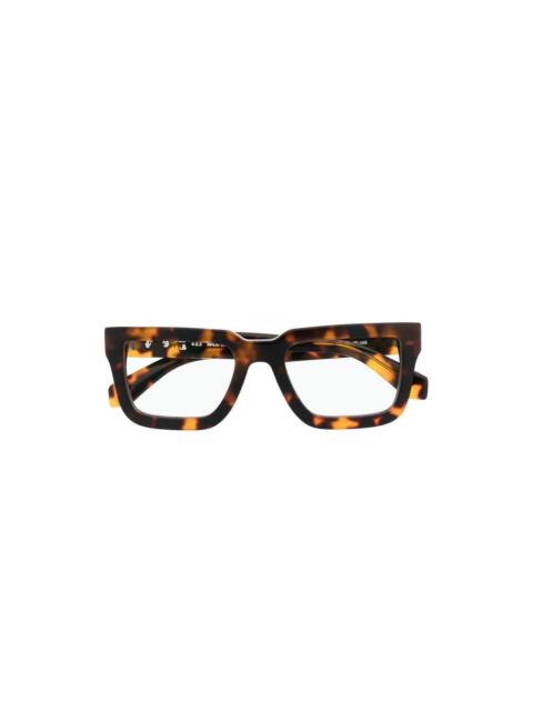 Off-White tortoiseshell square-frame optical glasses