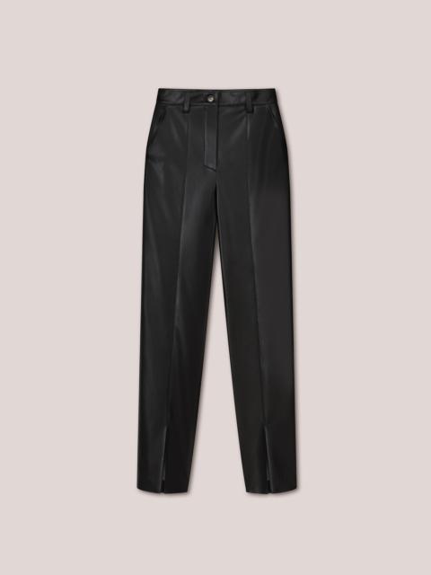 MASA - Split front OKOBOR™ alt-leather slim leg pants - Black