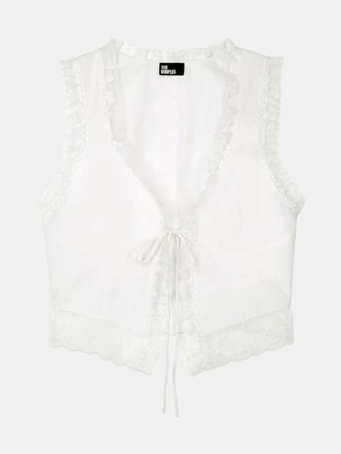 The Kooples ECRU SLEEVELESS TOP WITH LACE