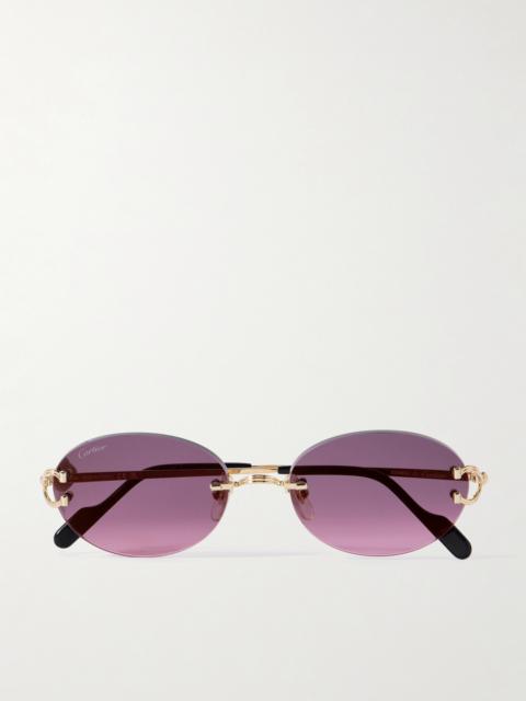 Cartier Rimless Round-frame Gold-tone Sunglasses