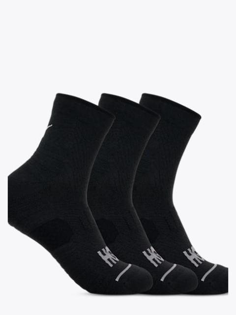 HOKA Quarter Run Sock 3-Pack in Black/Black/Black