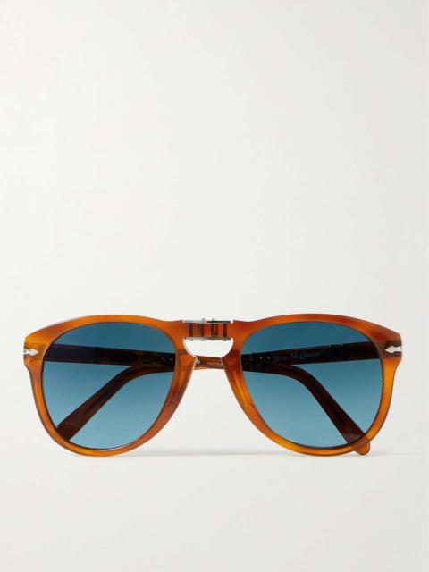 Persol Round-Frame Folding Acetate Sunglasses