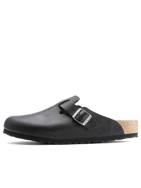 BIRKENSTOCK Birkenstock Boston Grip Natural Leather 'Vintage Wood Black' 1023458
