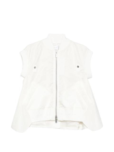 sacai zip silk sweater