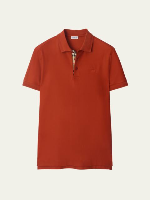 Burberry Men's Eddie Pique Check-Placket Polo Shirt