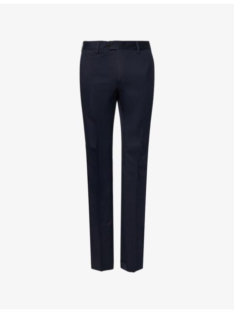 CORNELIANI Slim-Leg Mid-Rise Cotton-Blend Trousers