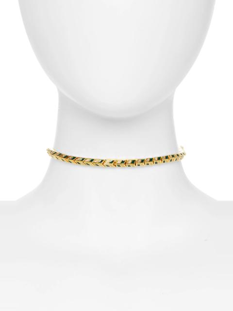 Zimmermann Zimmemorabilia Choker Necklace in Gold/Green