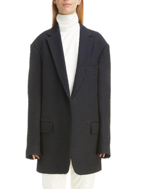 Dries Van Noten Dries Van Noten Oversize Jacquard Blazer in Black at Nordstrom