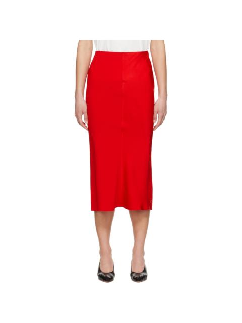 AMI Paris Red Straight Midi Skirt