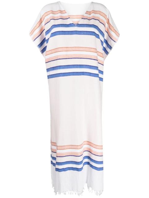 lemlem horizontal-stripe print kaftan dress