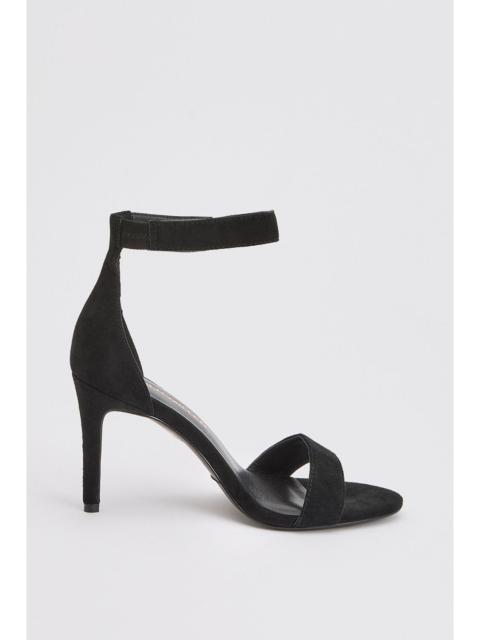 KAREN MILLEN Leather Turn Lock Detail Heeled Sandal
