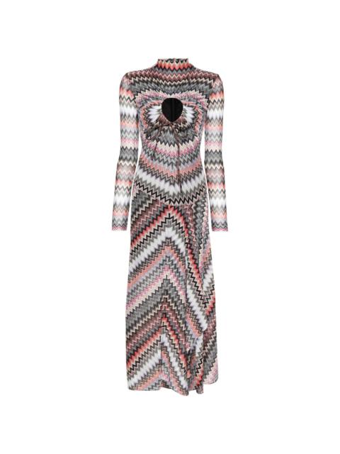 zigzag-woven asymmetric dress