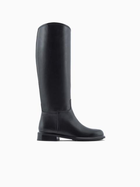 EMPORIO ARMANI Icon glossy-leather boots