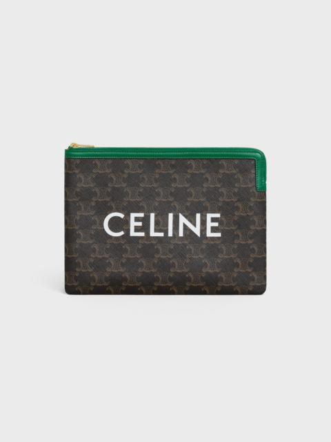 CELINE SMALL POUCH  IN  TRIOMPHE CANVAS AND LAMBSKIN