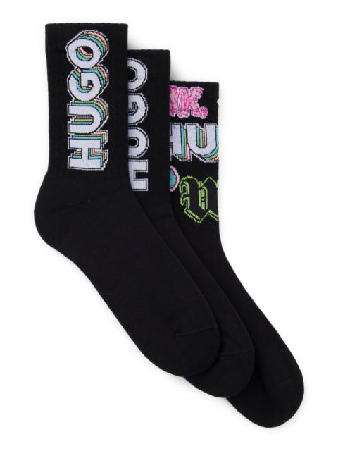 HUGO THREE-PACK OF SHORT SOCKS WITH LOGOS