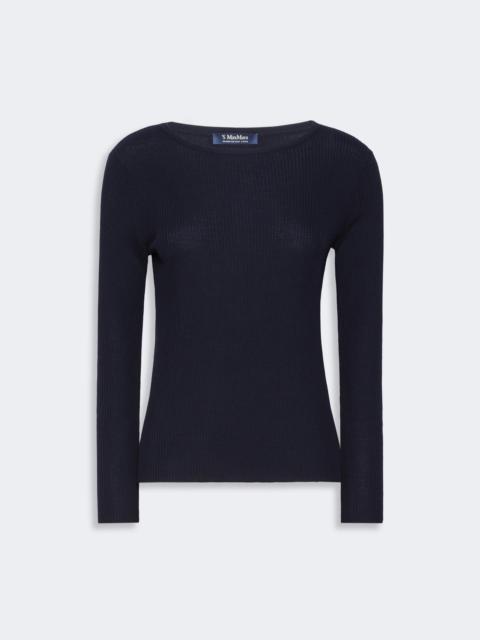 'S Max Mara DISEGNO Ribbed woollen yarn jumper - ULTRAMARINE