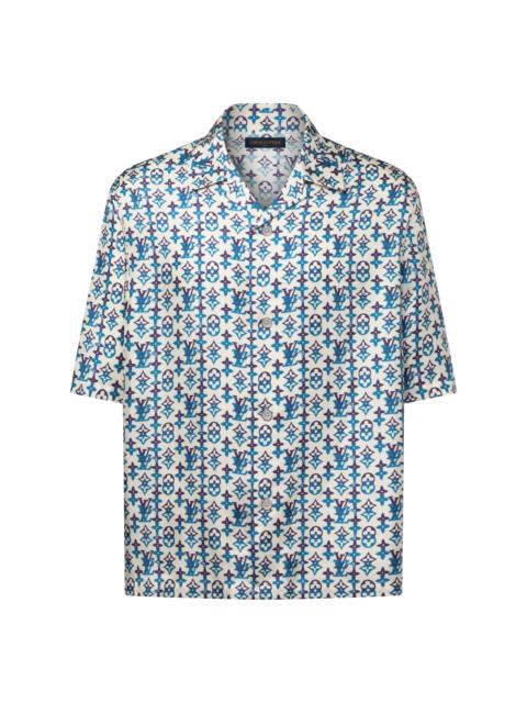 Louis Vuitton Monogram Printed Silk Short-Sleeved Shirt