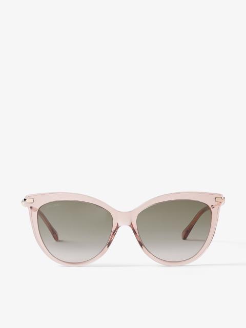 Tinsley/g/s 56
Nude and Copper Gold Cat Eye Sunglasses with Pearls