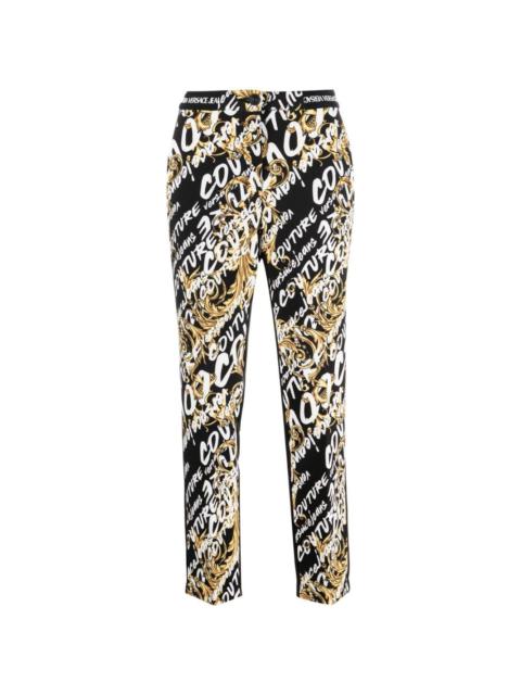 VERSACE JEANS COUTURE Brush Couture-print skinny cropped trousers