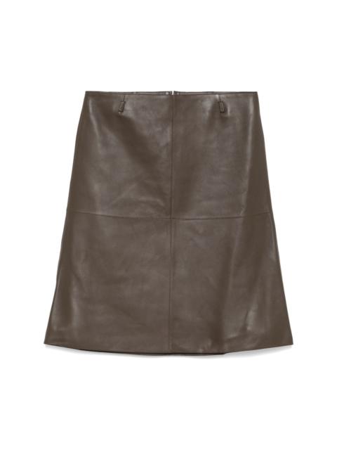 leather midi skirt