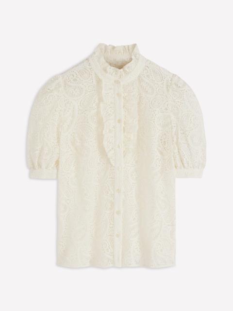BODEN Sasha Short Sleeve Lace Top-Ivory