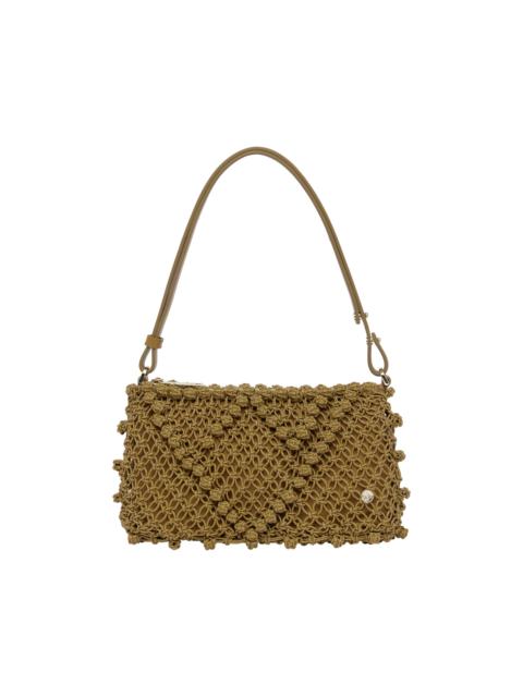 ALÉMAIS Leather Macrame Clutch Olive