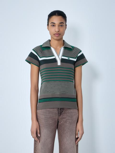 LACOSTE Slim Fit Striped Piqué Polo Shirt