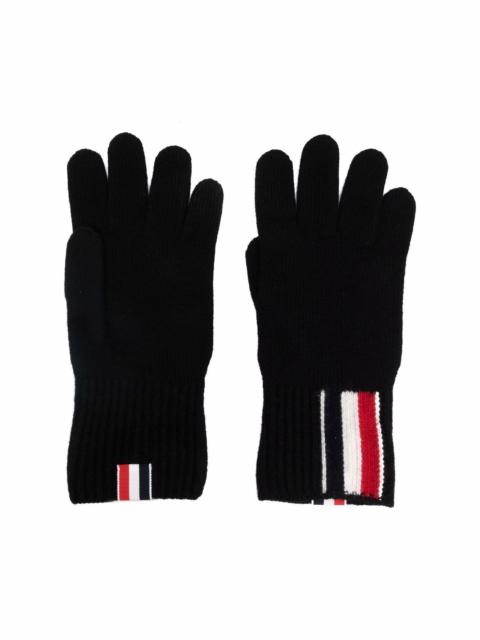 RWB-stripe merino wool gloves