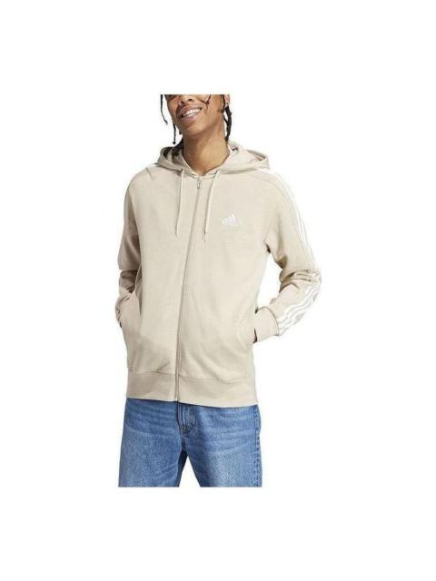 adidas French Terry 3-Stripes Full-Zip Hoodie Jackets 'Beige' IJ8695