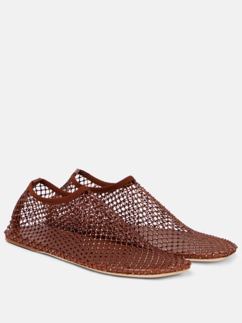 CHRISTOPHER ESBER Minette crystal-embellished mesh flats