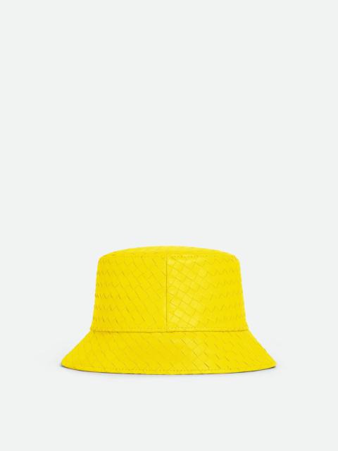 intrecciato leather bucket hat