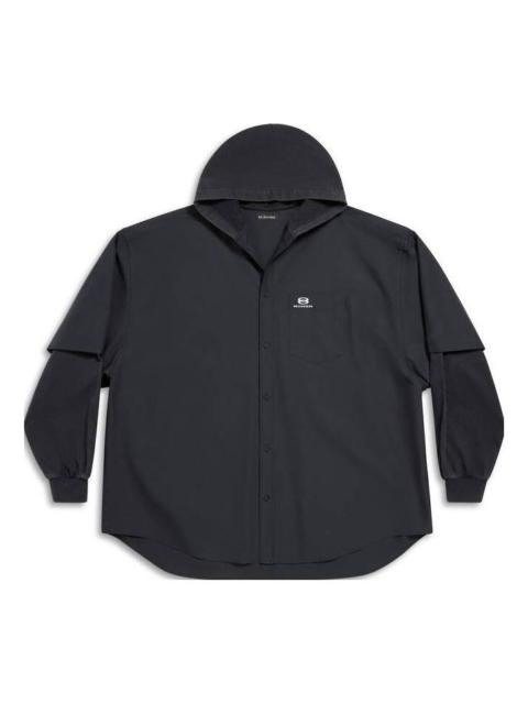BALENCIAGA Balenciaga Unity Sports Icon Patched Shirt Large Fit 'Black' 768771TNM601000