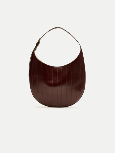 J.CREW Round shoulder bag in eel-embossed leather